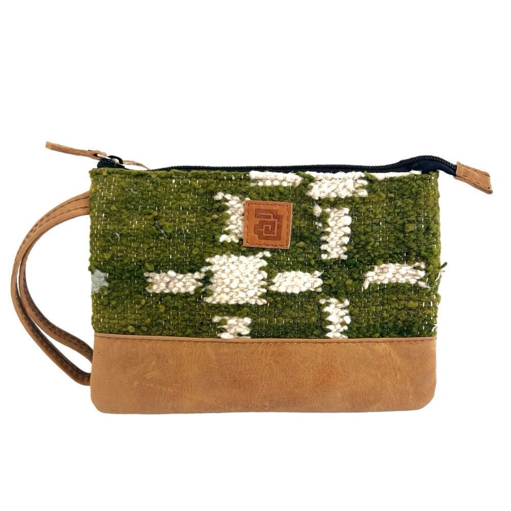 Achiote Guatemalan Goods Wool Full Grain Leather Pouch